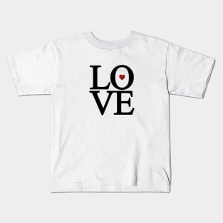 Heart Shaped Maroon Love Kids T-Shirt